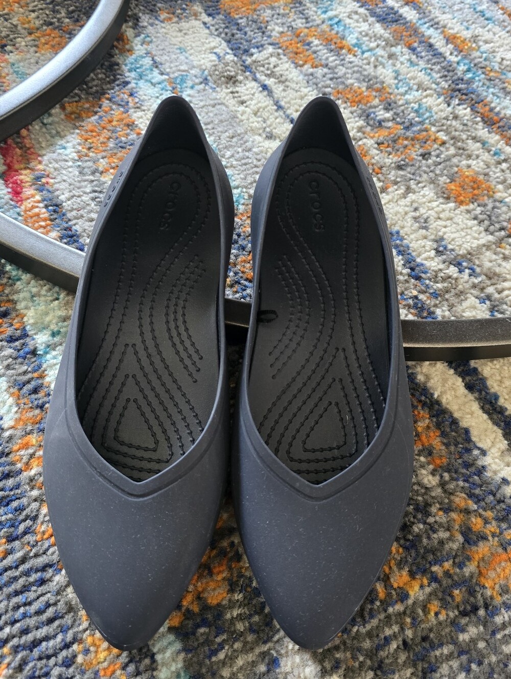 CROCS Women's Navy Pointed Ballet Flats